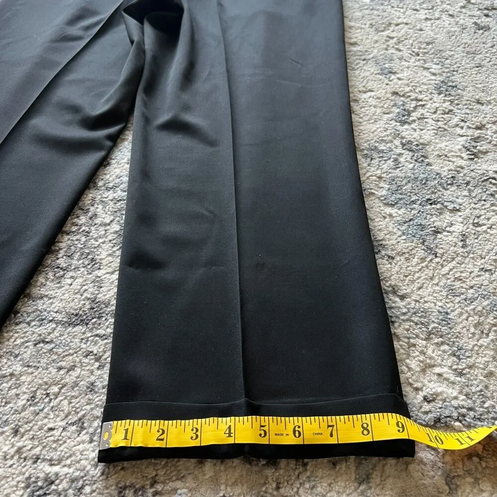 Zanella Bennett Mens 36x28 Black 100% Wool Pleated Cuffed Dress Pants Italy MINT